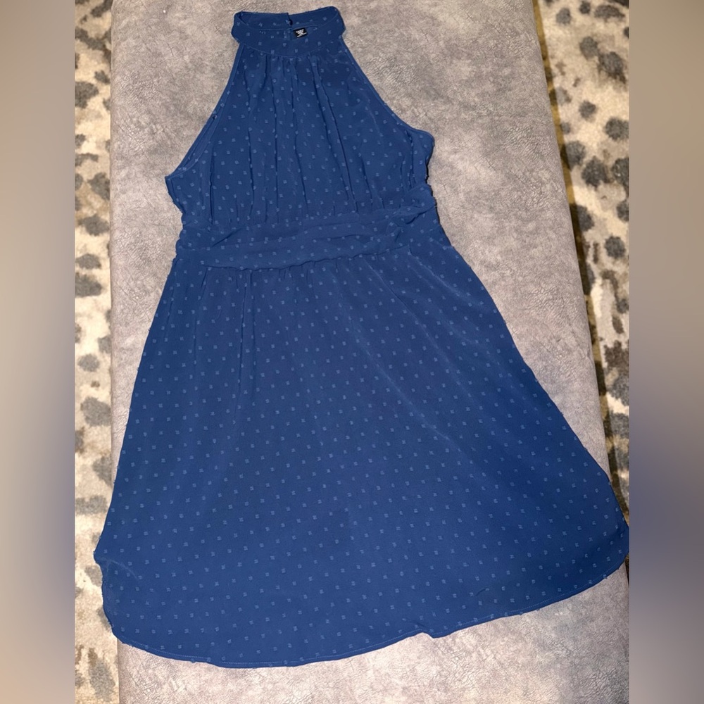 SHEIN Navy Textured Halter Top 2XL